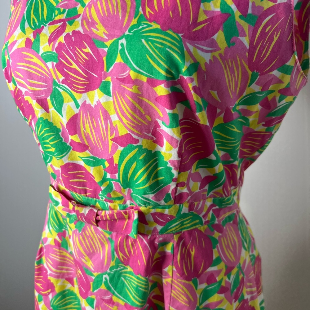 Lilly Pulitzer Vintage Mini Dress Tulip Print Sleeveless Cotton SZ 12 EUC - Picture 4 of 11